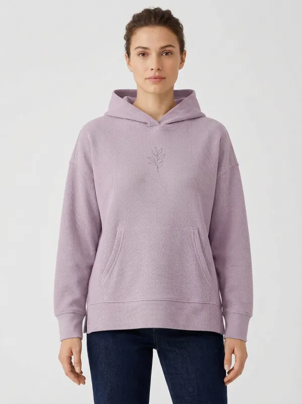 Women's Botanical Leaf Minimal Nature Inspired Graphic Hoodie