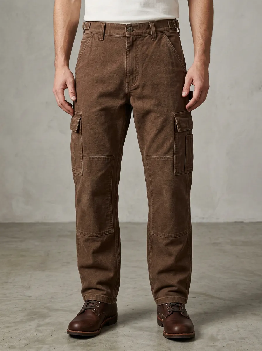 Men's Relaxed Vintage Canvas Utility Cargo Pants