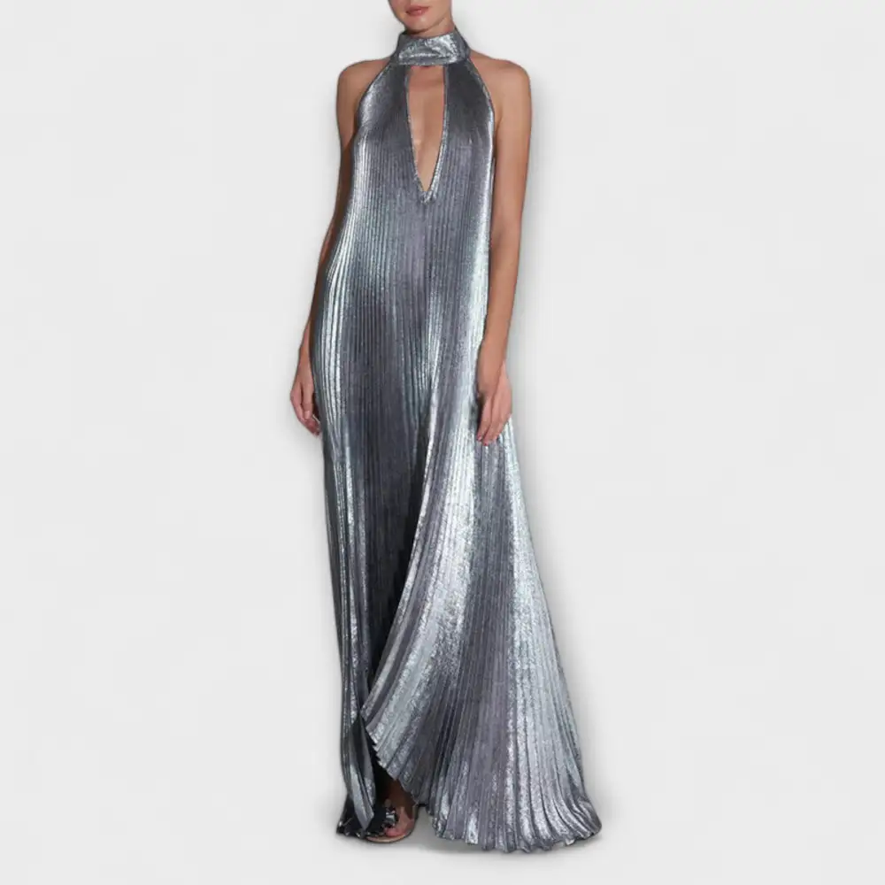 Metallic Pleated dress