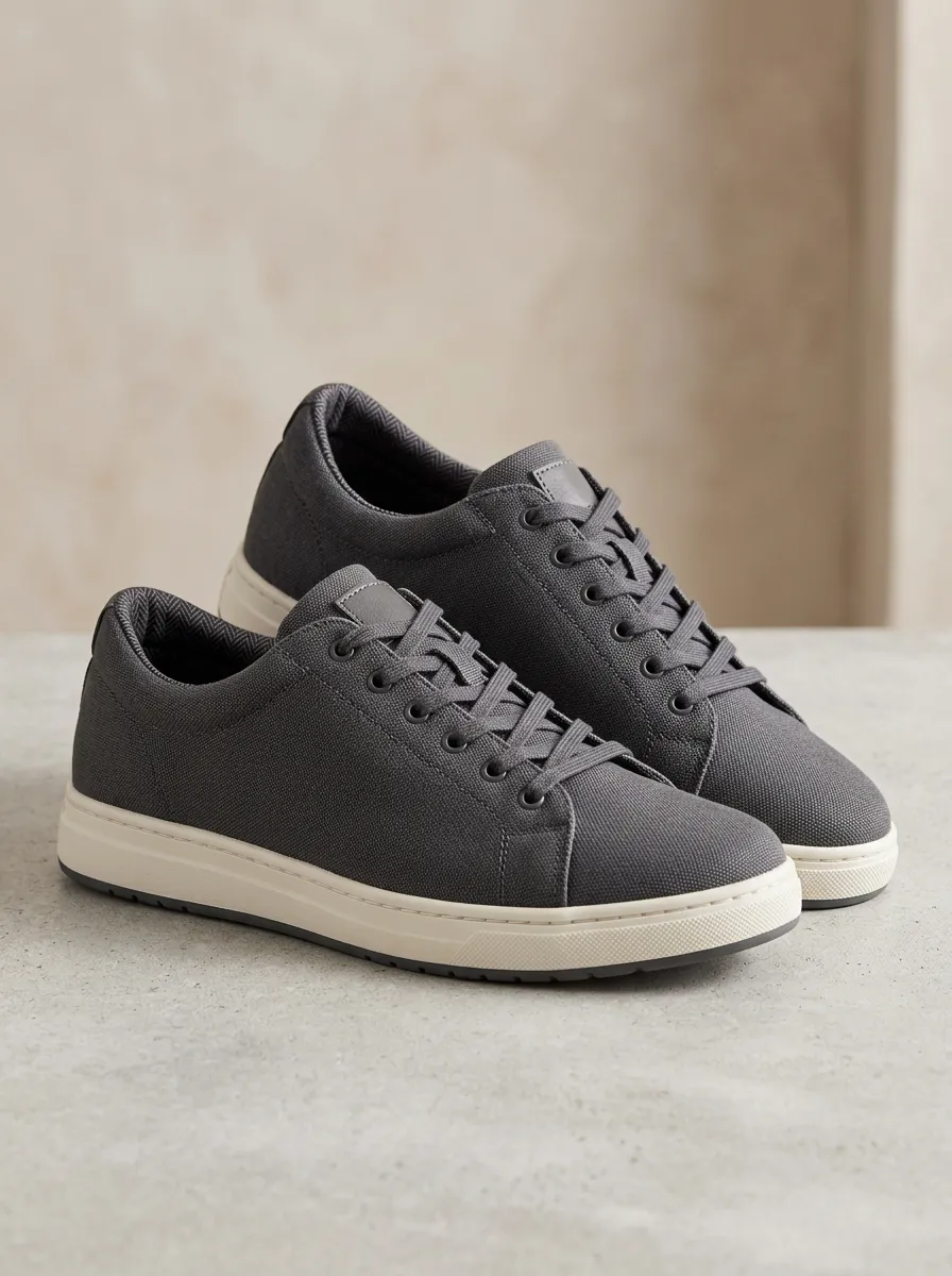 Signature Minimalist Modern Look Men's Stretch Canvas Shoes