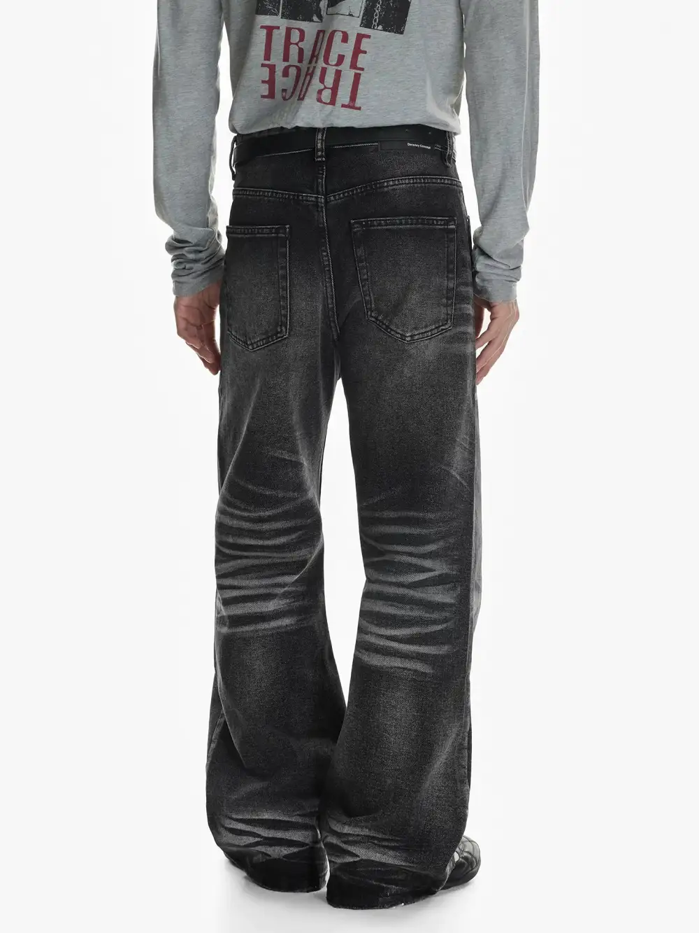 Flared Faded Vintage-Wash Jeans