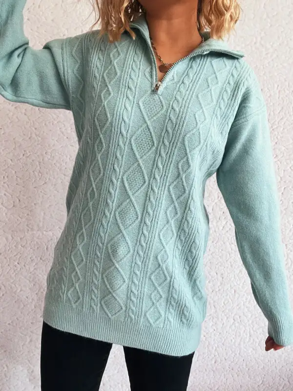 Long Sleeve Cable Knit Sweater