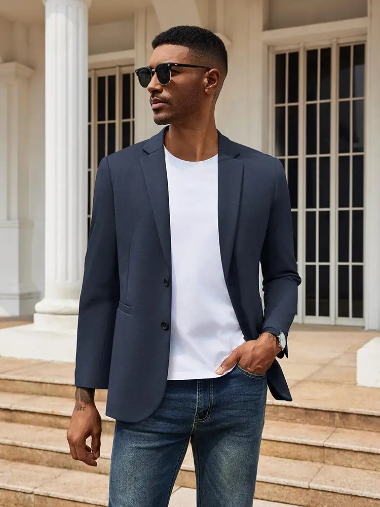 Casual Knit Two Buttons Suit Jackets