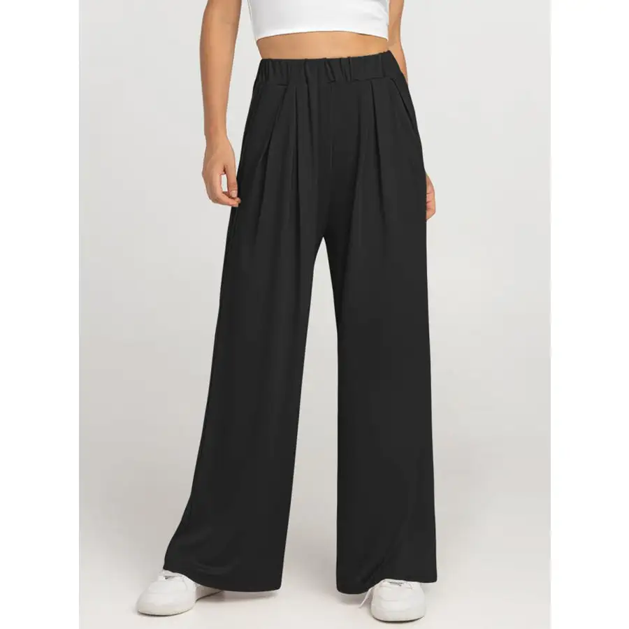 Weekend Elastic Waist Wide Leg Pants
