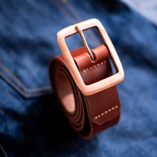 Double Buckle Leather Belt
