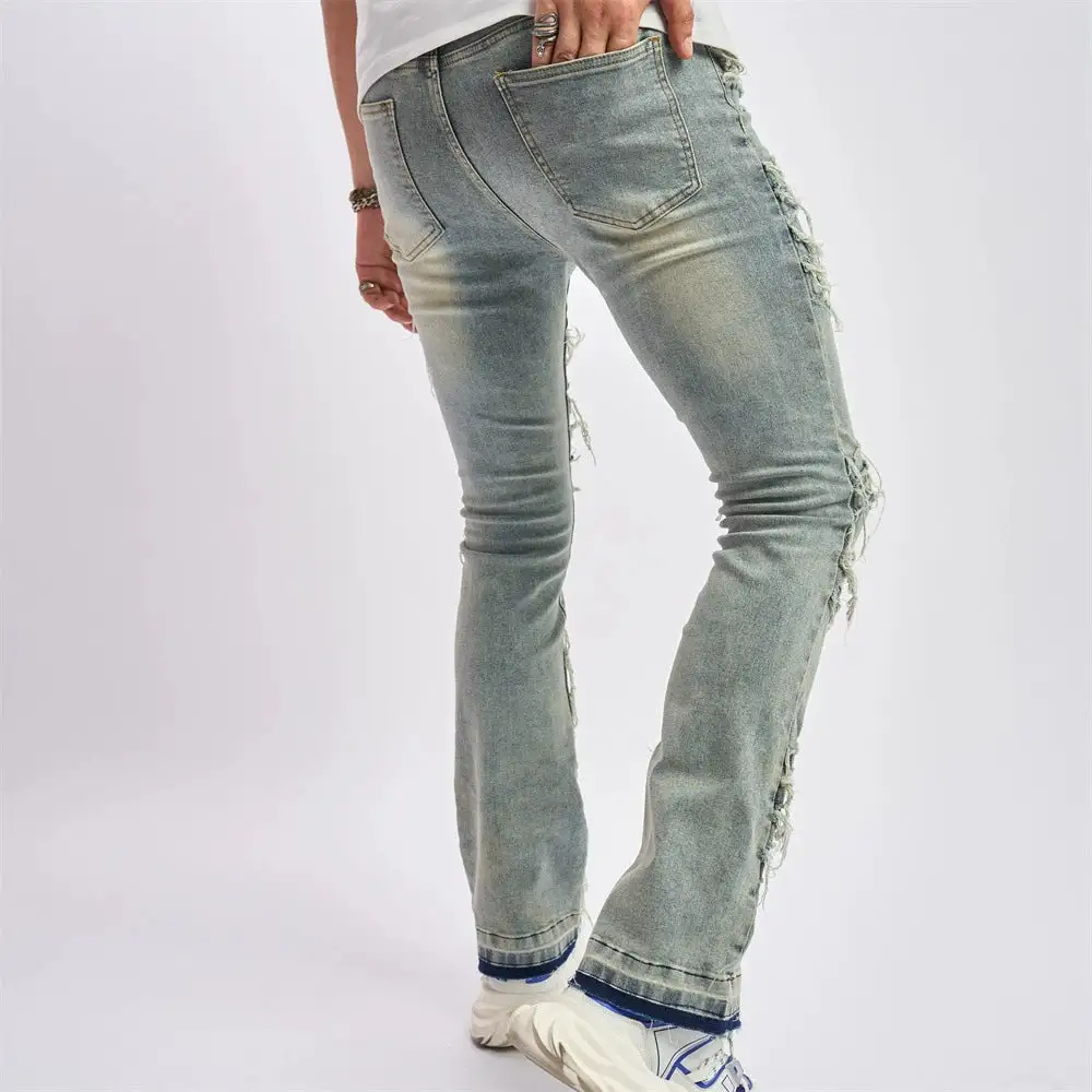 Patchwork Cat Whisker Jeans
