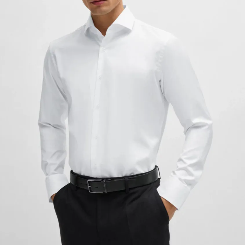 Versatile Business Spread-Collar Men's Shirt