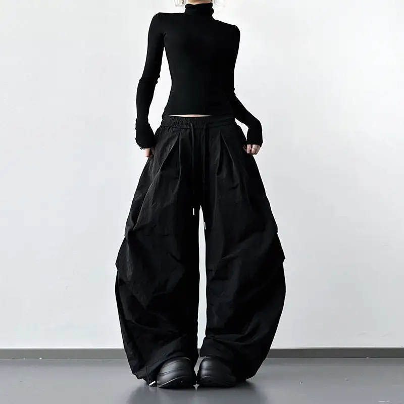 Drawstring Wide Leg Quick Dry Cargo Pants