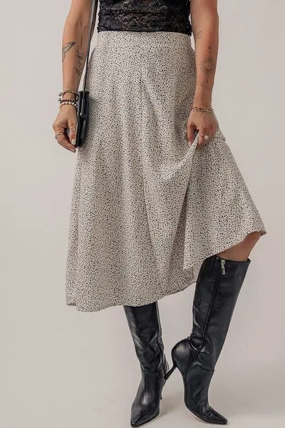 Casual High Waist Midi Skirt