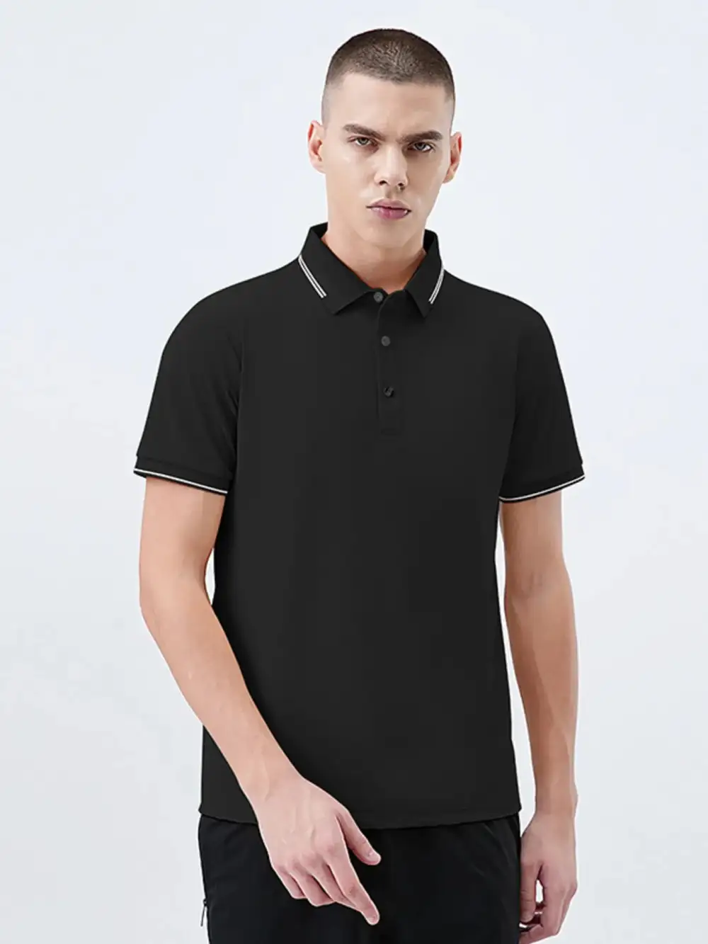 Simple Short Sleeve Collared Polo Shirt