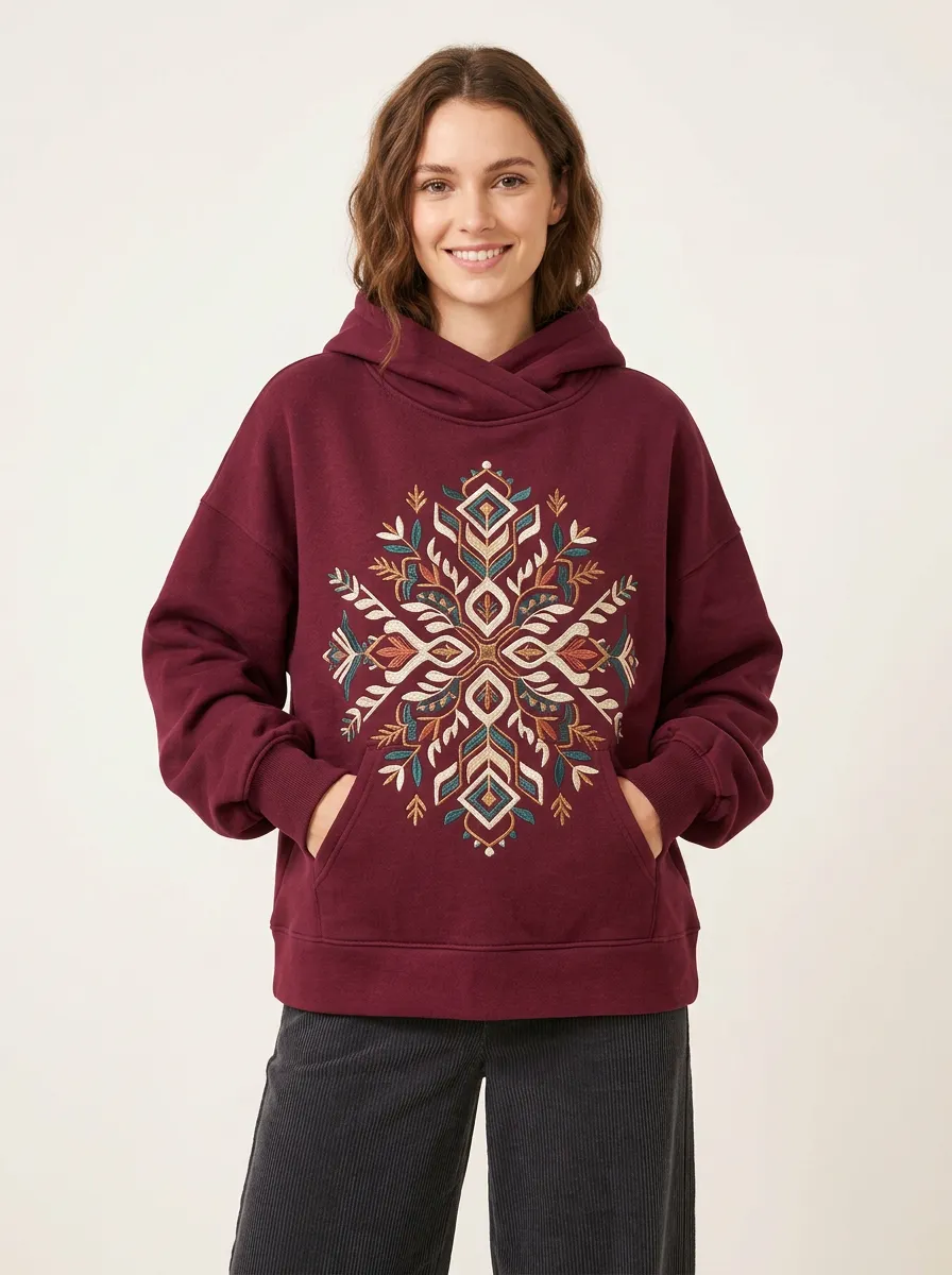Women's Fresh Style Floral Boho Ethnic Graphic Hoodie