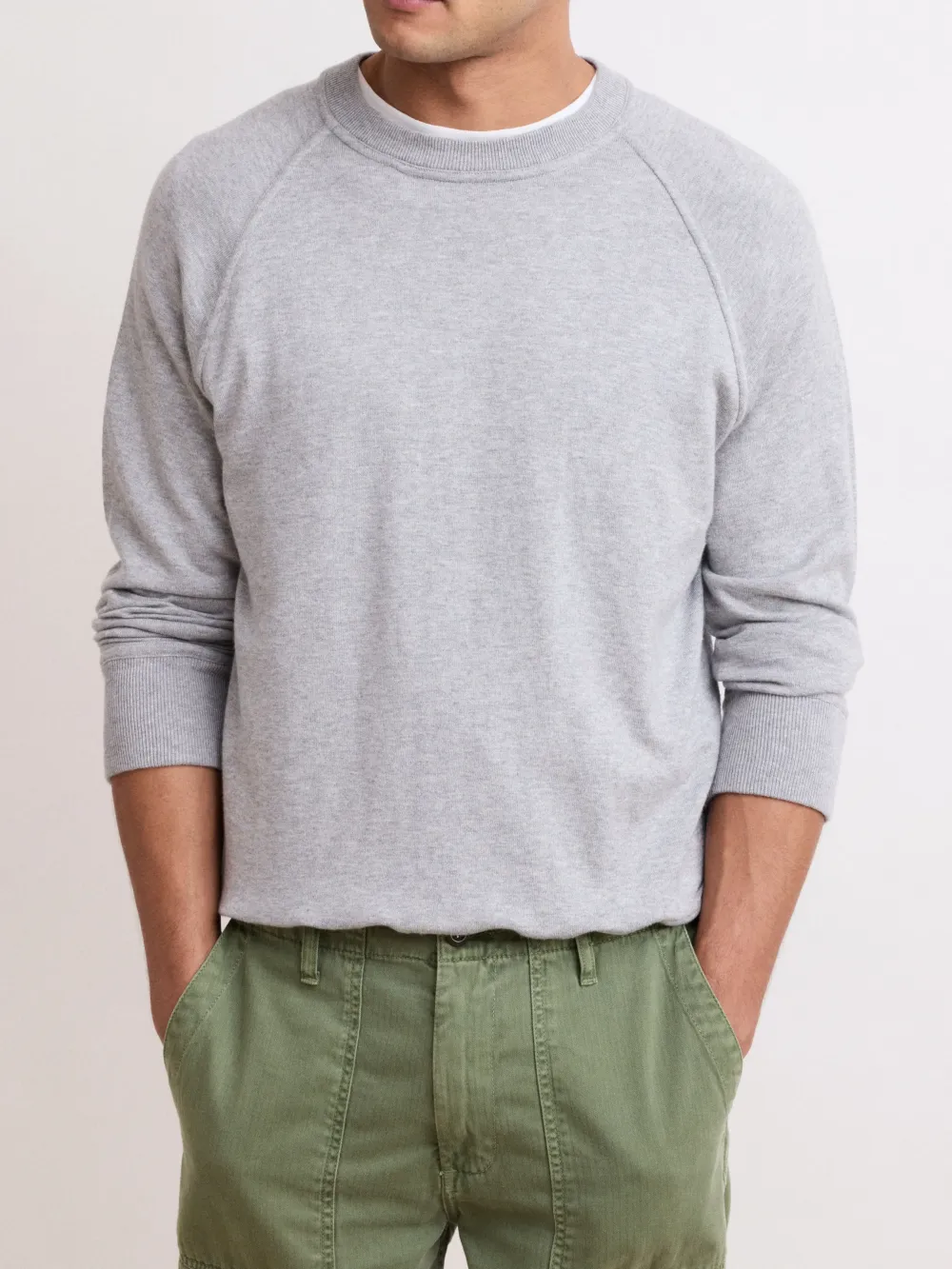 Men's Heather Grey Crew Neck Sweater