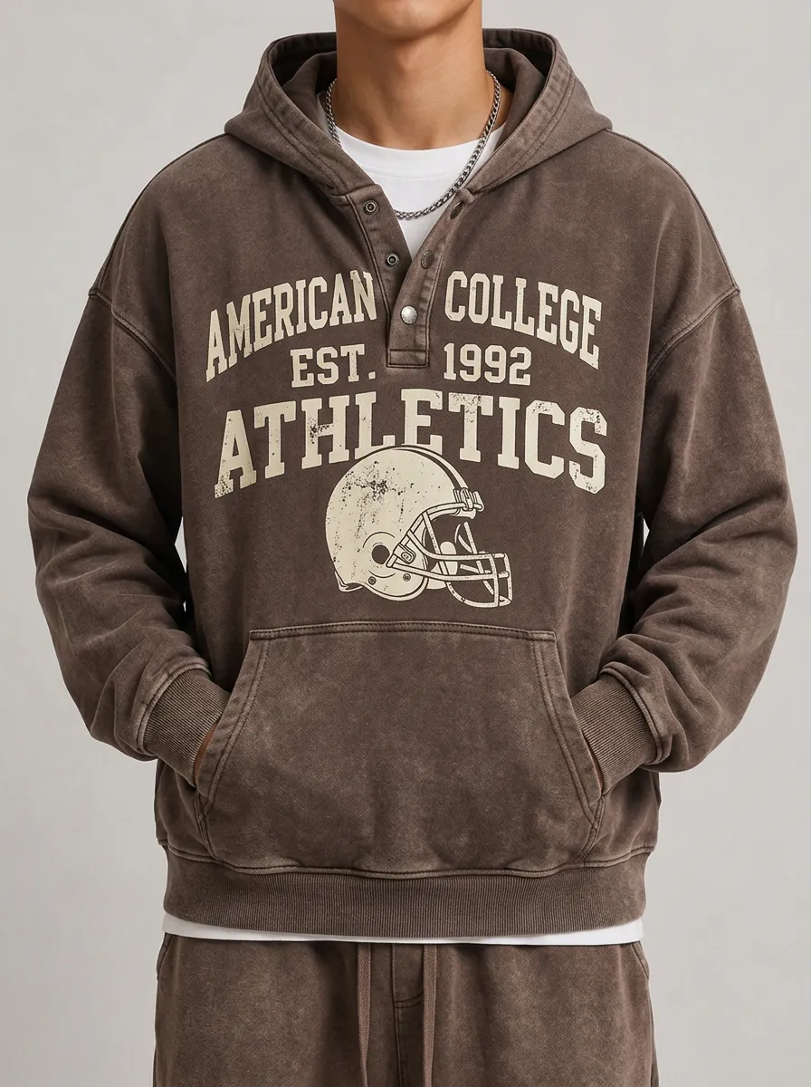 Men's American College Athletics Football Helmet Printed Hoodie