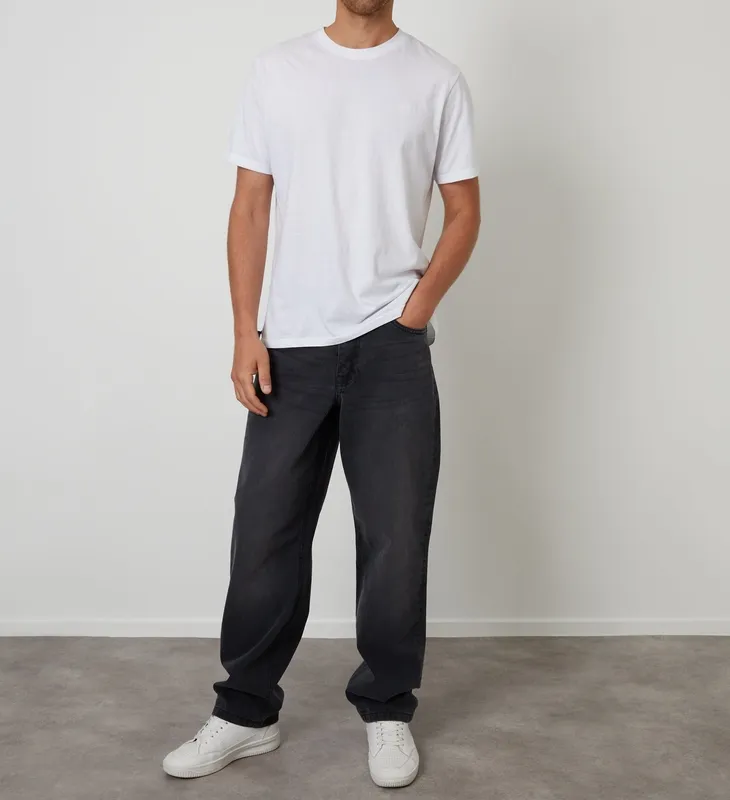 Gray Wash Loose-Fit Jeans
