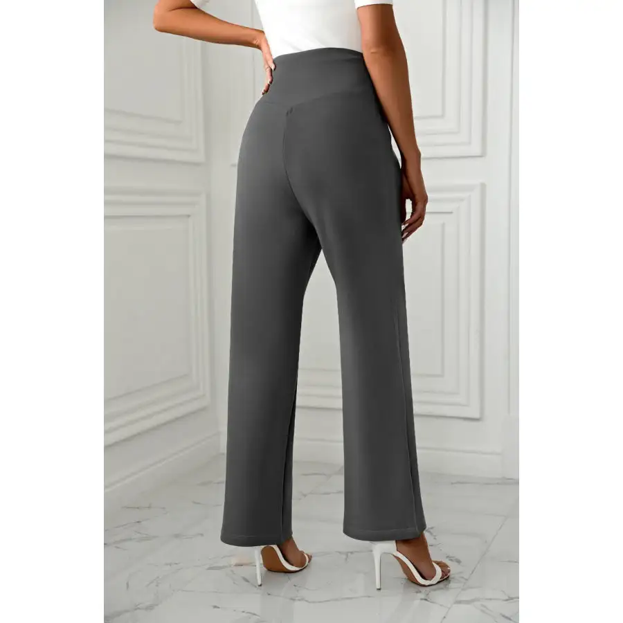 High Waist Straight Leg Pants