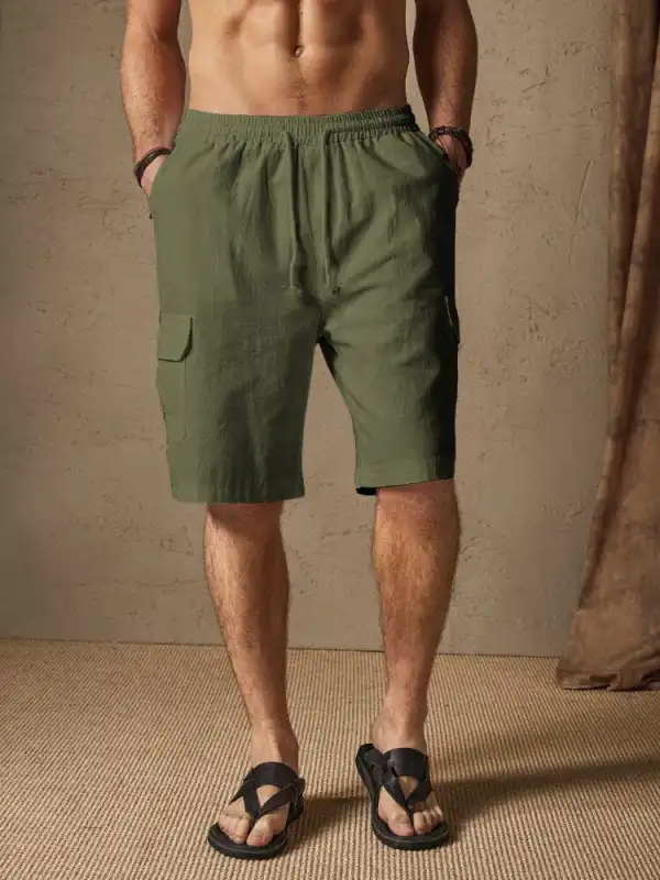 Linen Pocket Drawstring Shorts