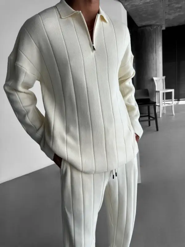 Casual Relaxed Knit Sweatshirt