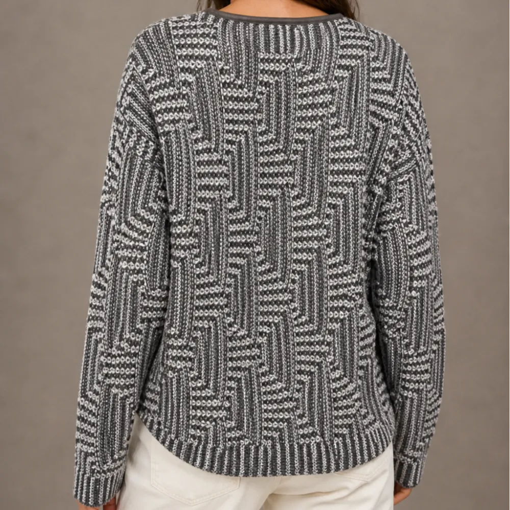 Two Tone Knit Pullover