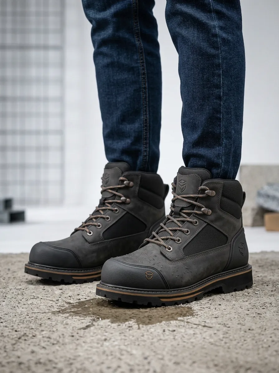 Men's Waterproof Tactical Traction Graphic Detail Work Boots