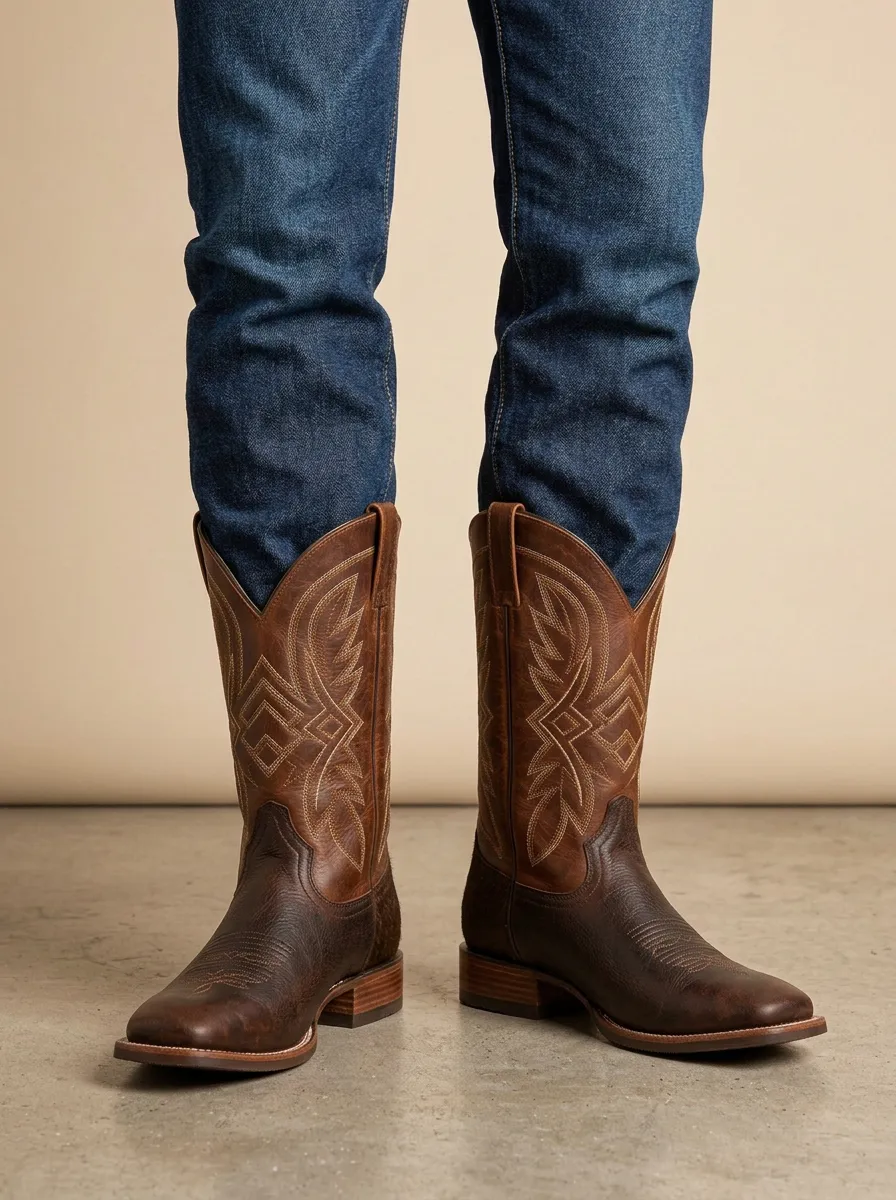 Men’s Pointed Toe Embroidered Western Boots