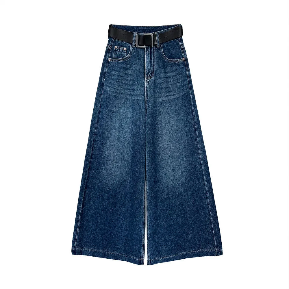 Women's Straight Leg Loose Fit Washed Jeans