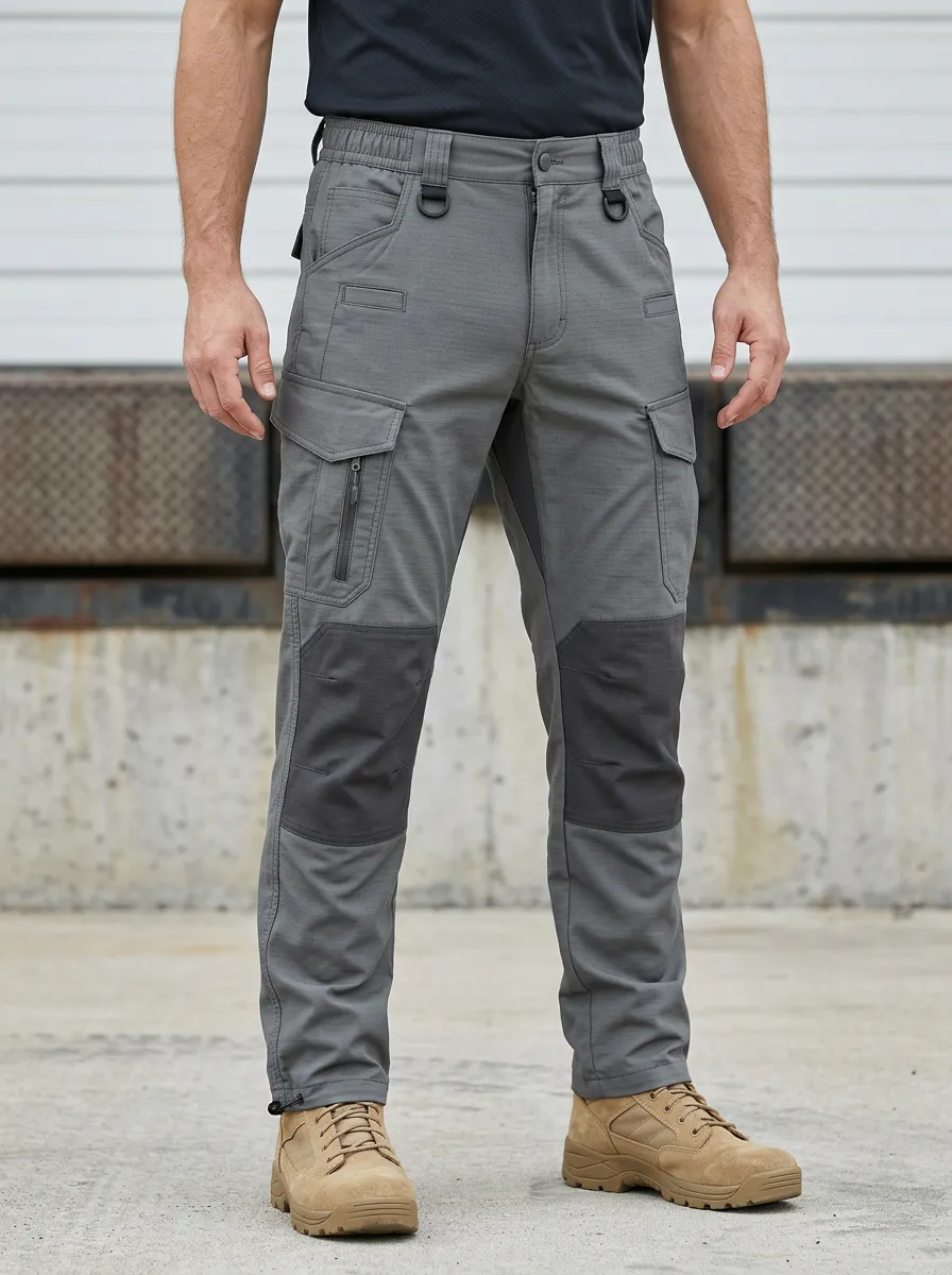 Men's Functional Reinforced-Knee Multi-Pocket Waterproof Tactical Cargo Pants