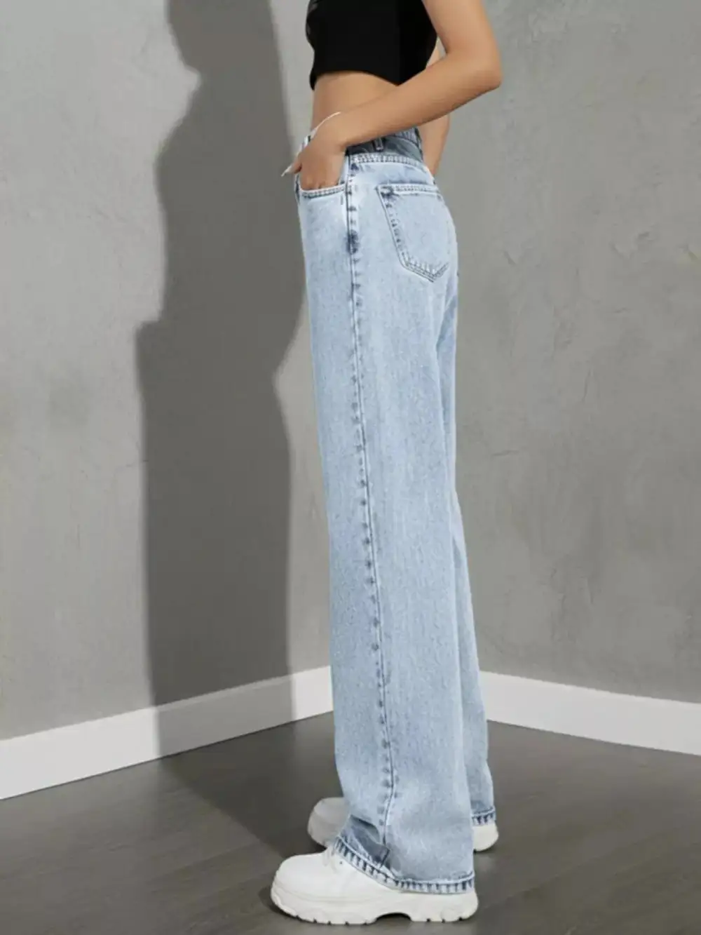 Front-Closure High-Waist High-Rise Denim Jeans