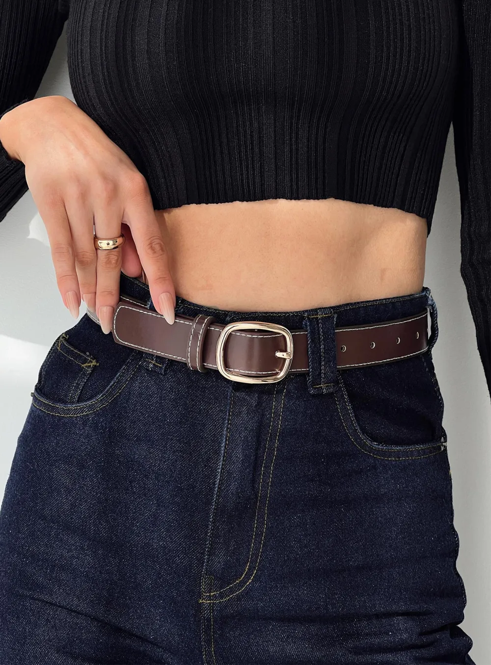 Vintage Leather Stitch Belt