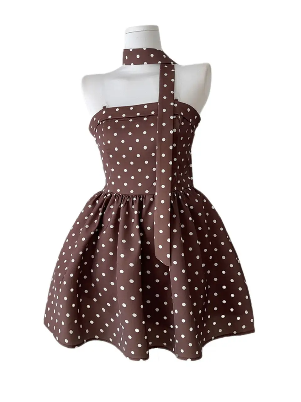 Polka Strapless Party Evening Gown