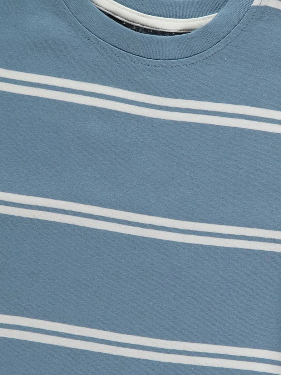 Blue Striped Short Sleeve T-shirt