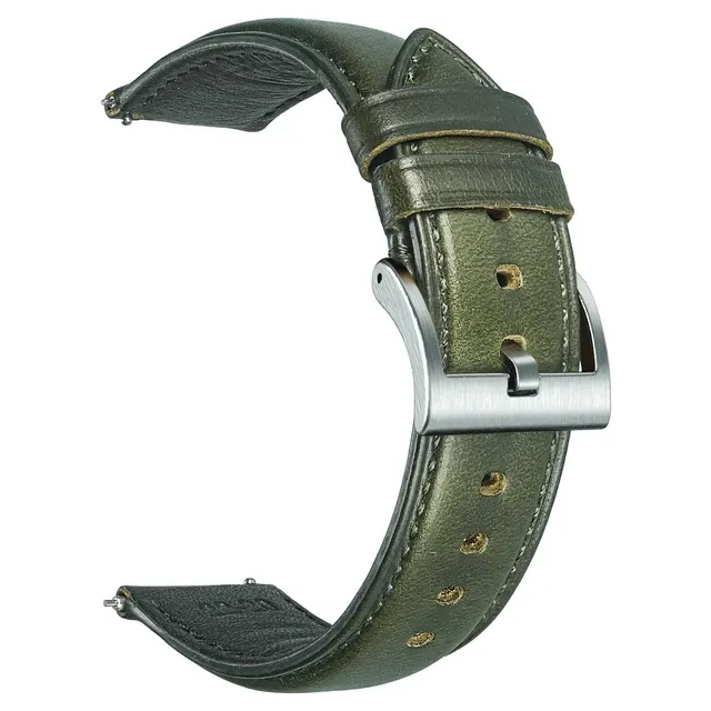 Vintage Leather Watch Strap Silver Pin Buckle Watch Accessories