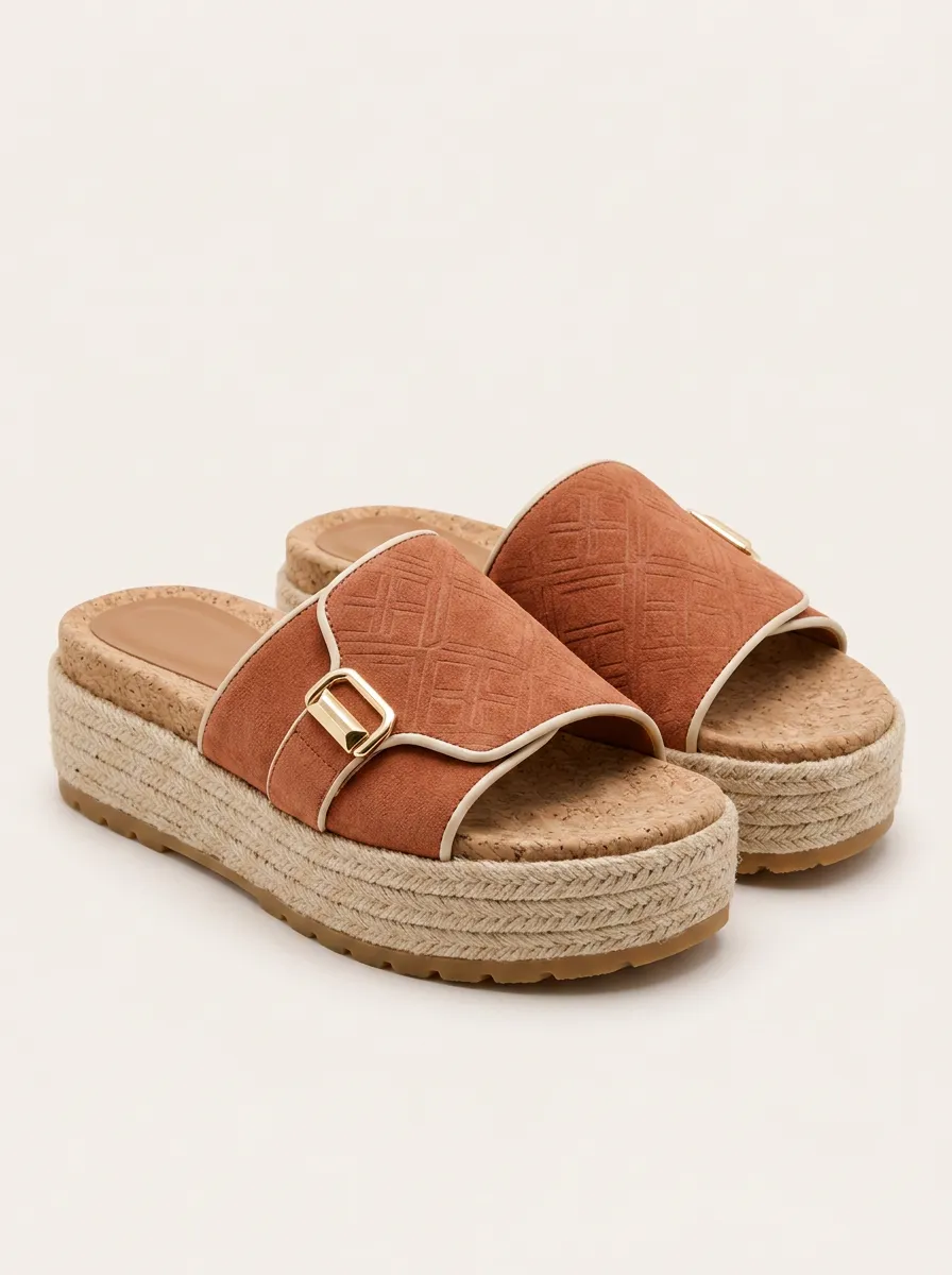 Women's Casual Summer Geometric Embossed Printed Platform Sandals