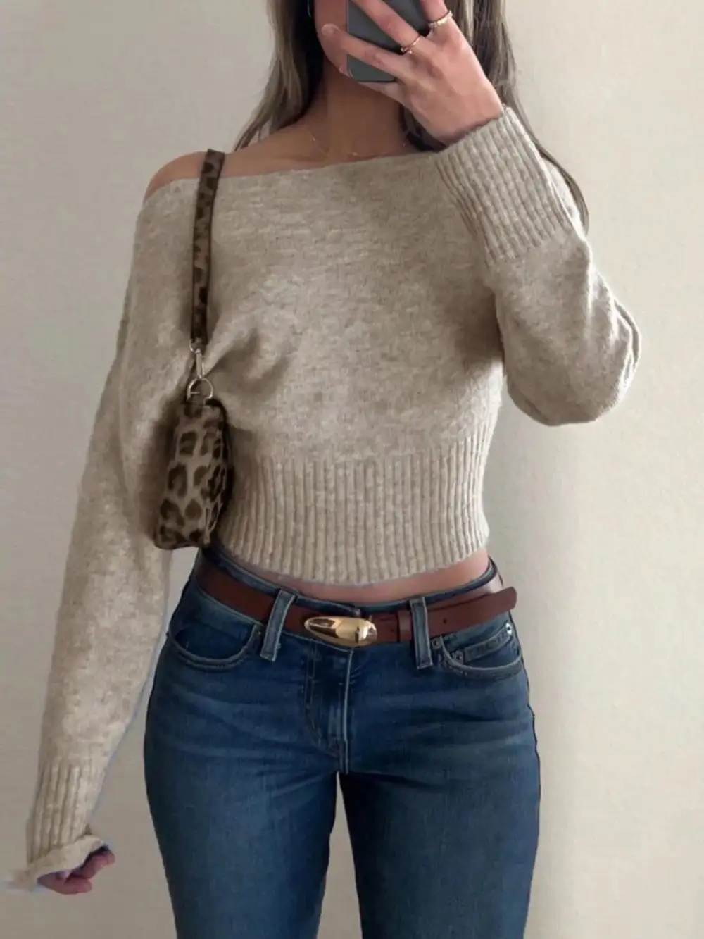 Boat Neck Long Sleeve Sweater