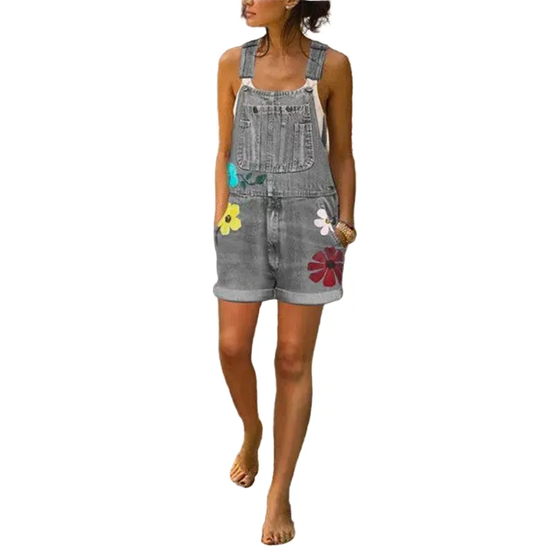 Printed Women' Printed Slim Fit Bib Shorts