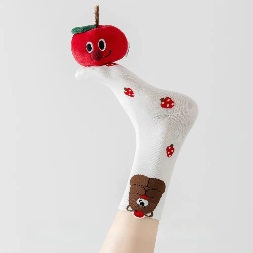 Bear Striped Crew Socks
