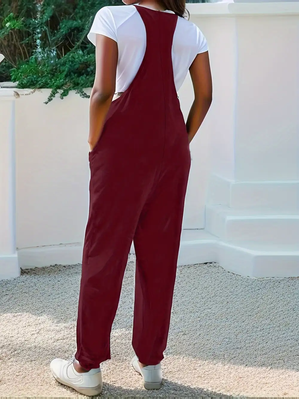 Casual Loose Fit Spaghetti Strap Jumpsuit Accessory