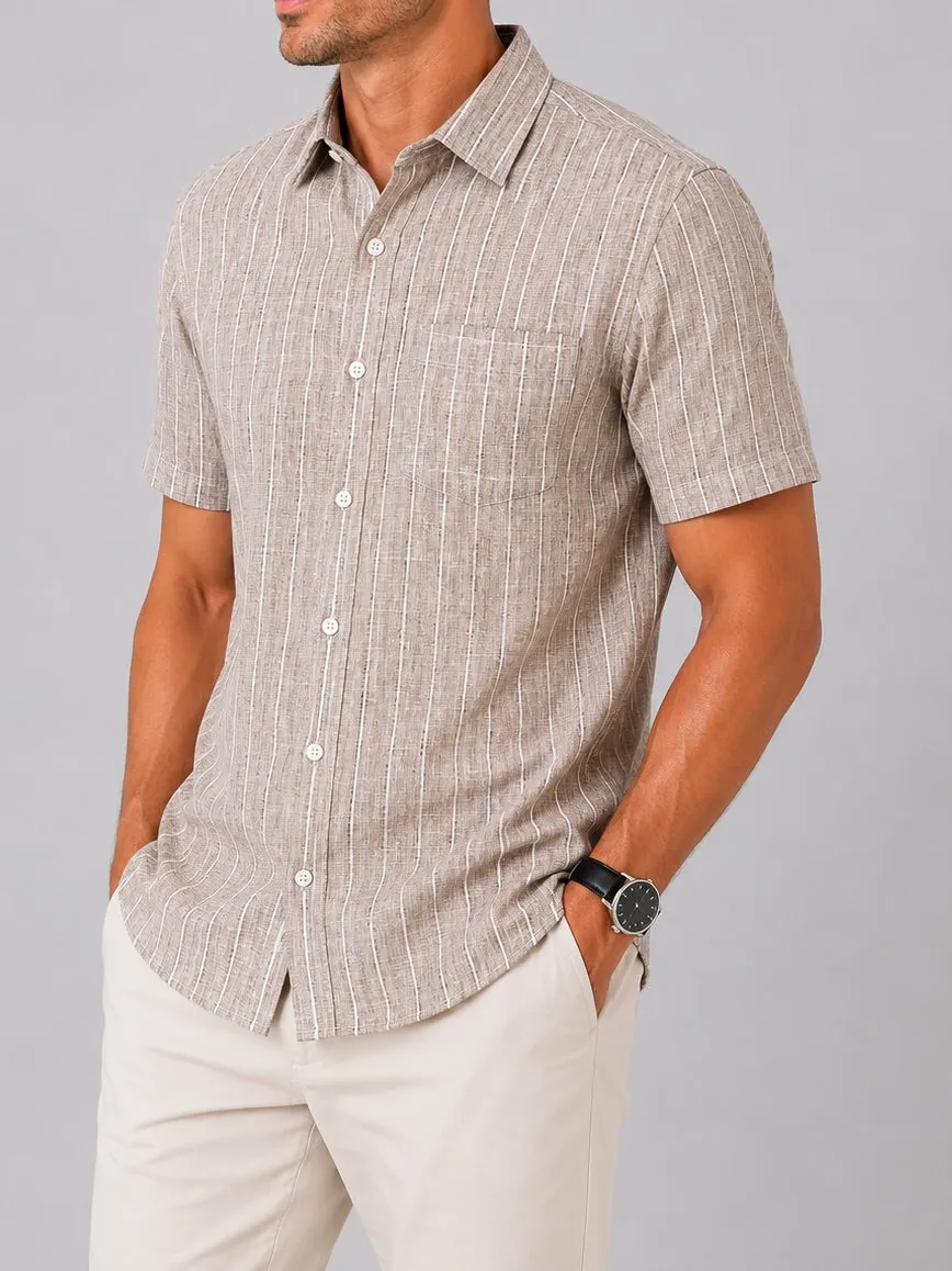 Striped Regular Fit Half Sleeve Men's Formal Shirt