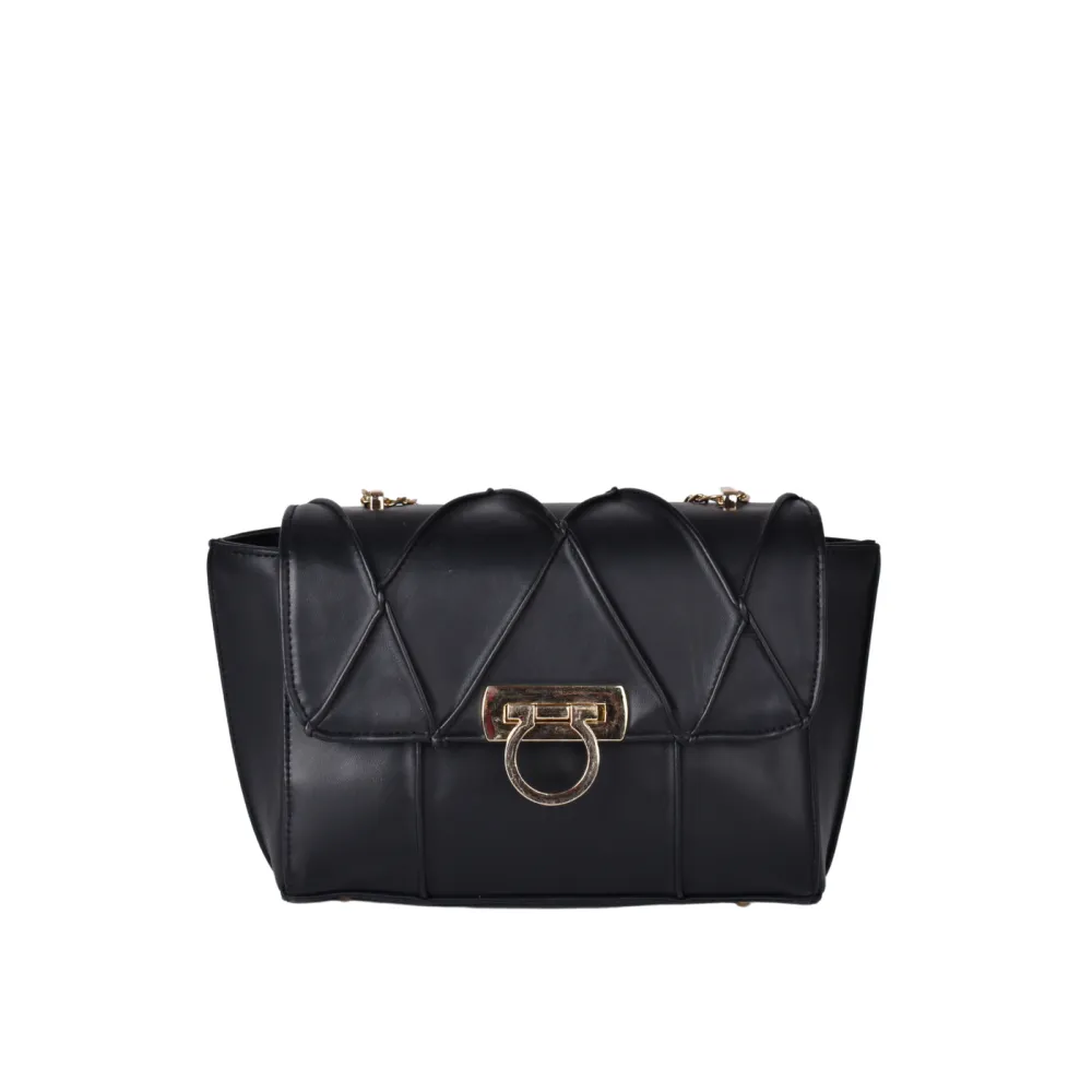 Polished Leather Spacious Shoulder Bag
