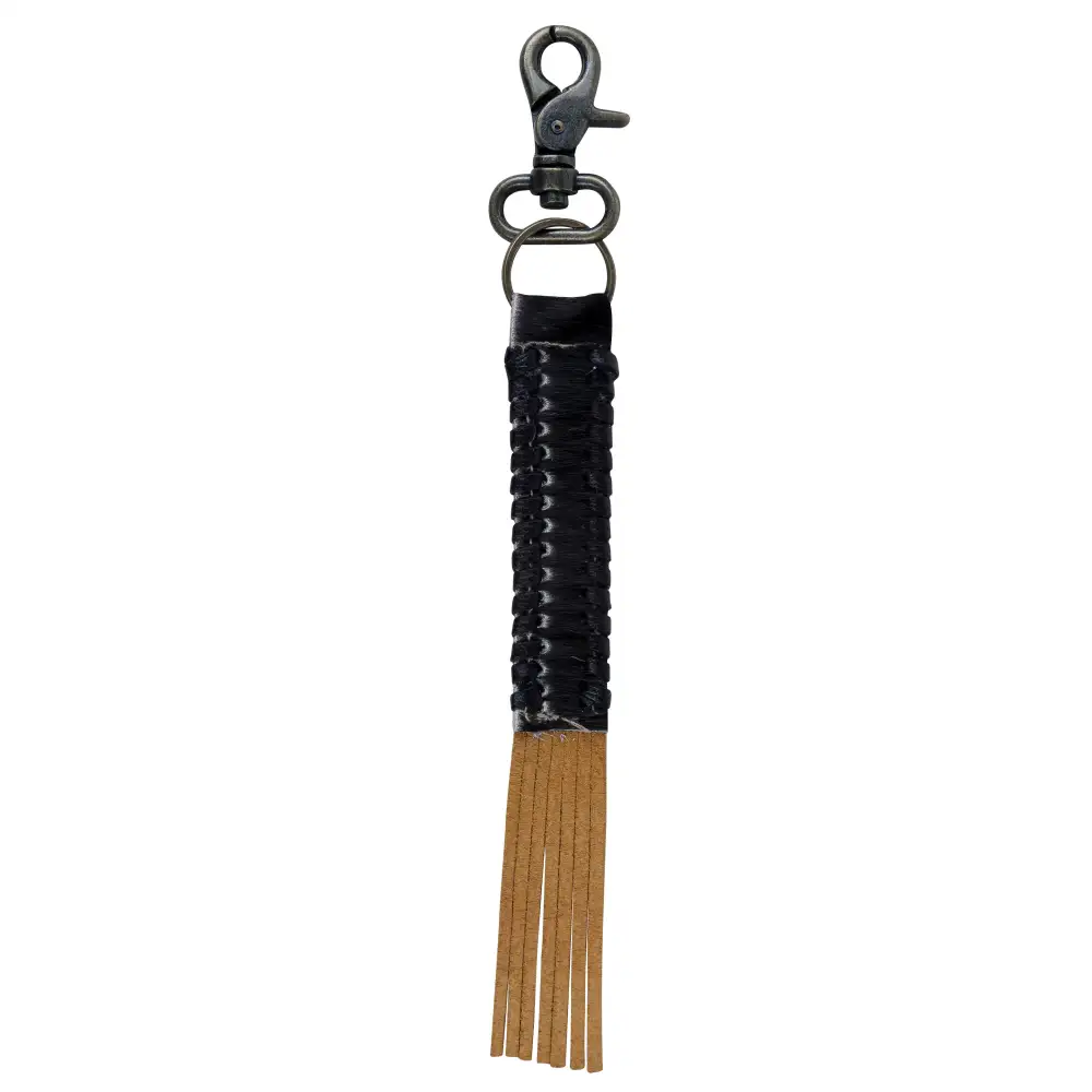 Leather Striped Key Fob