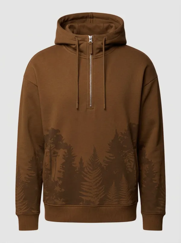 Men's Forest Landscape Graphic Quarter-Zip Hoodie