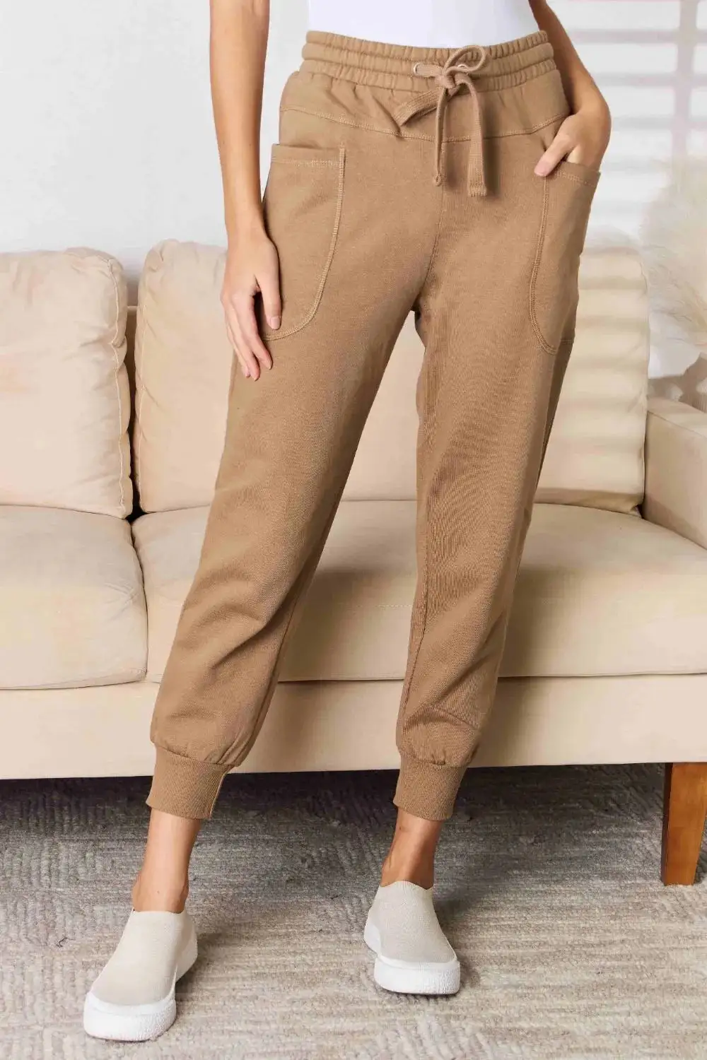 Jogger High Waist Relaxed Fit Pocketed Pants