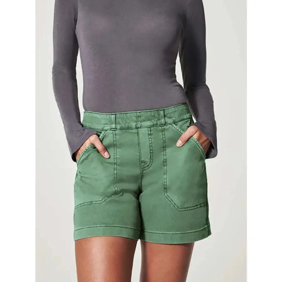 Pocketed Washed Denim Shorts