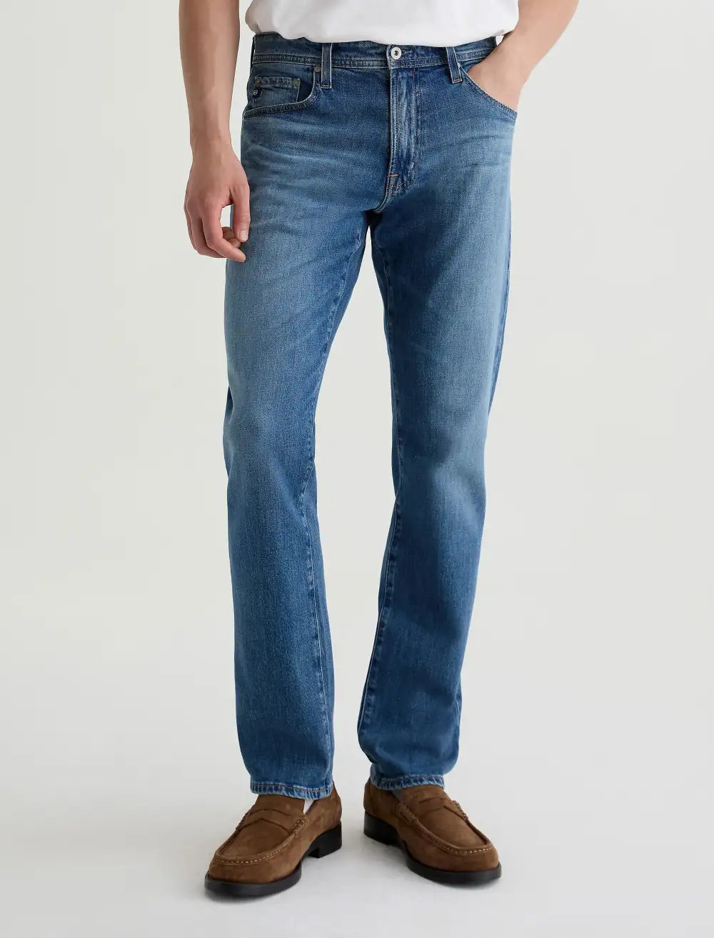 Men's Straight Mid Rise Zip Fly Jeans