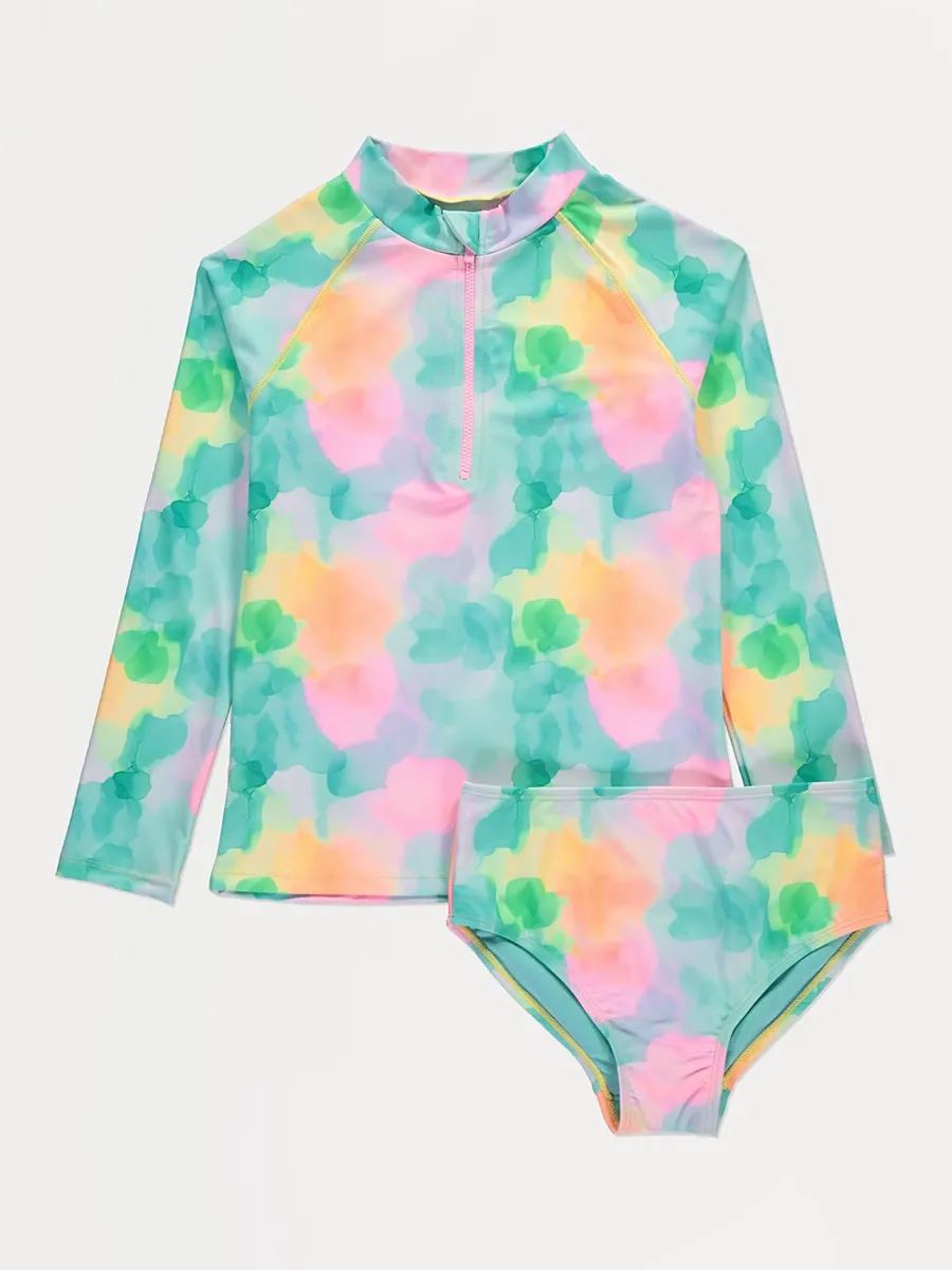 Bright Tie Dye Long Sleeve Top and Briefs