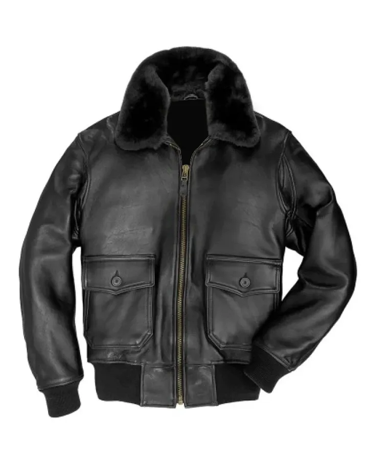 Bomber Flight Shearling Fur Collar Jacket