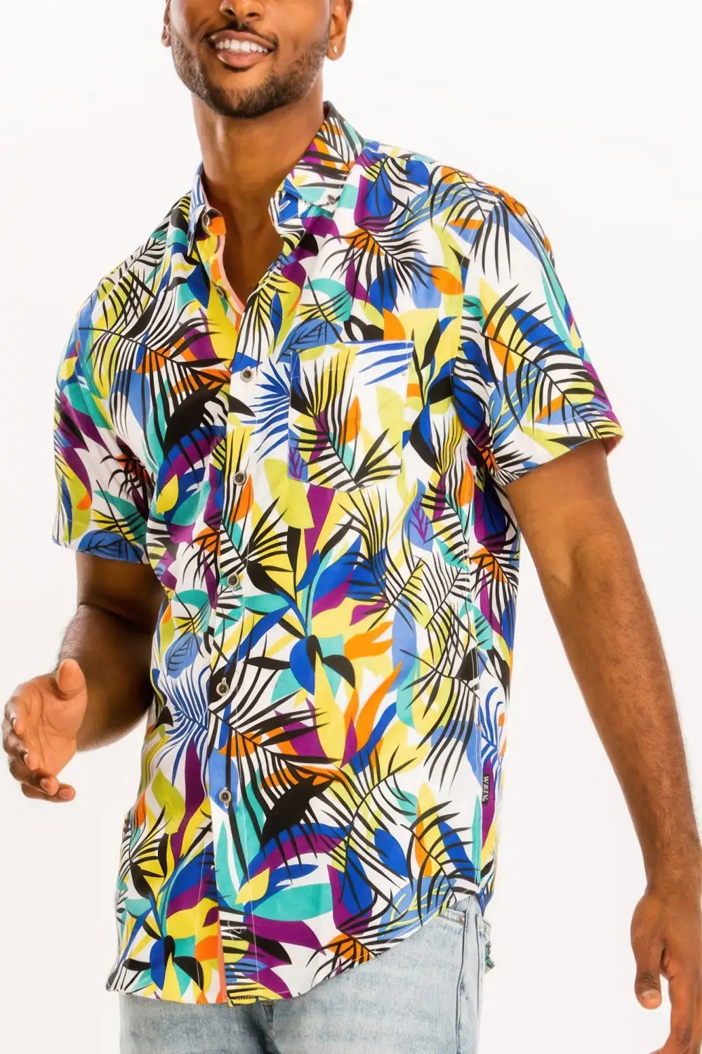Relaxed Print Button-Down Shirt