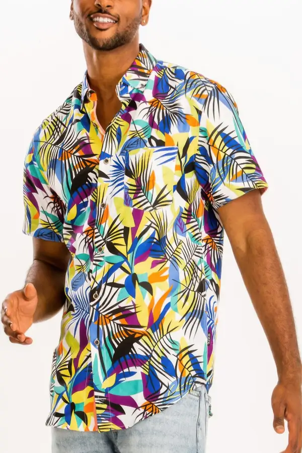 Relaxed Print Button-Down Shirt