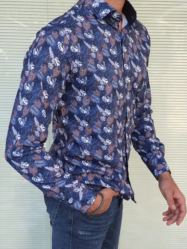 Casual Long Sleeve Slim Fit Cotton Casual Shirt