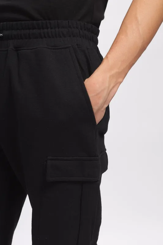 Black Loop Knit Cotton Shorts