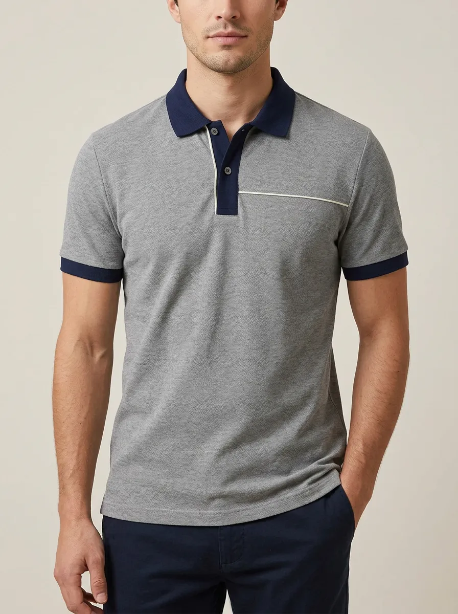 Men's Classic Everyday Colorblock Polo Shirt